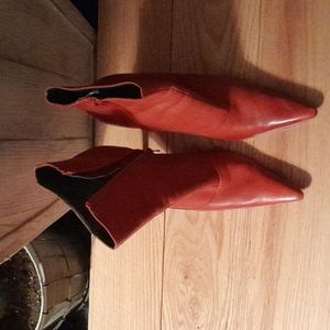 Red Leather Boots